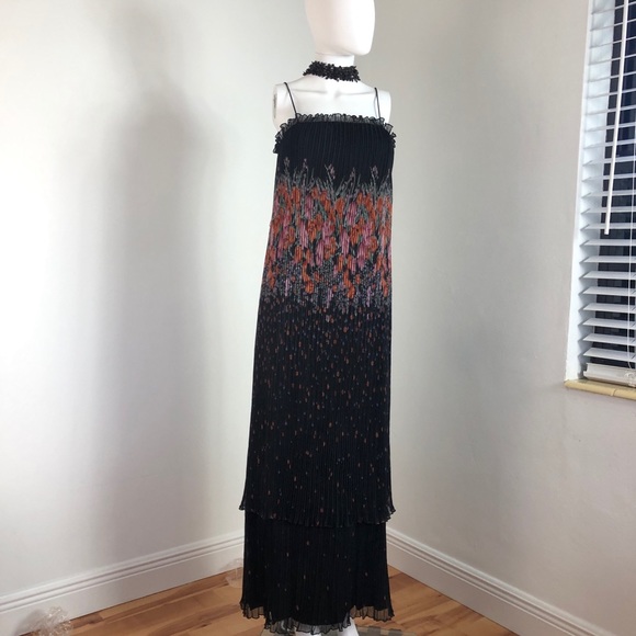 Vintage Sunray pleated cdress w/ spaghetti straps - Picture 8 of 16